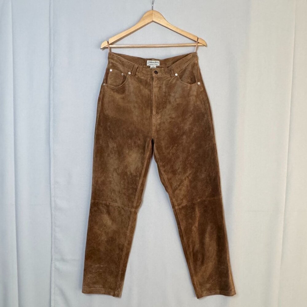 Vintage St.John's Bay Brown Washable Suede High Rise Straight Leg Jeans Size  10